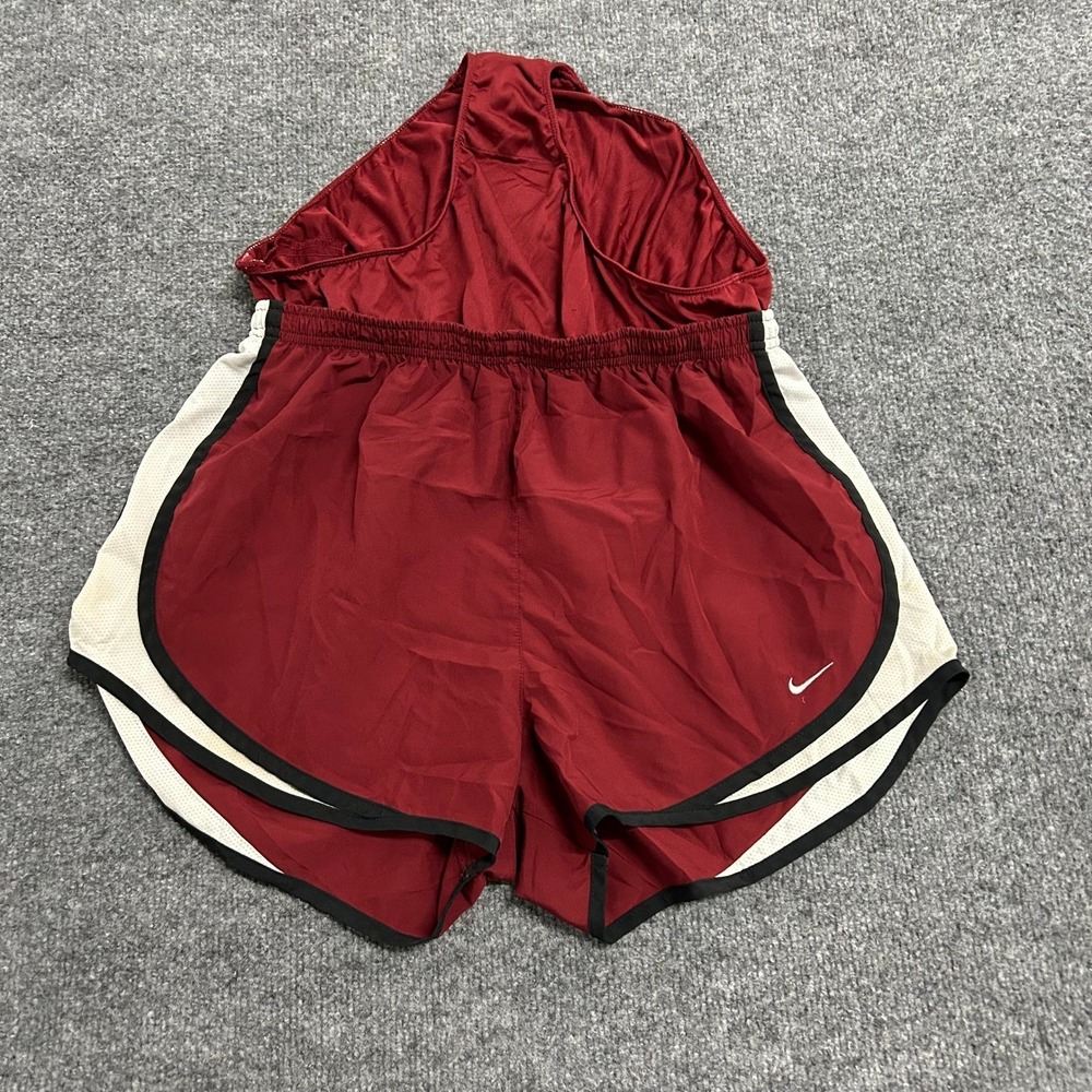 Nike Shorts Womens Size L Red Dri-Fit Running Athletic Mesh Trim Performance